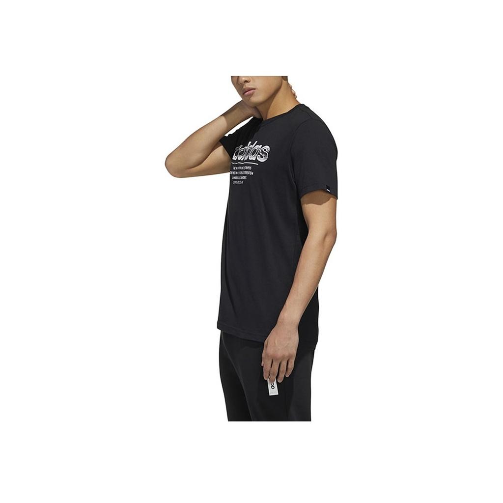 Adidas Solid Color Crew Neck T-Shirt With Logo Men Tops Black FM6242