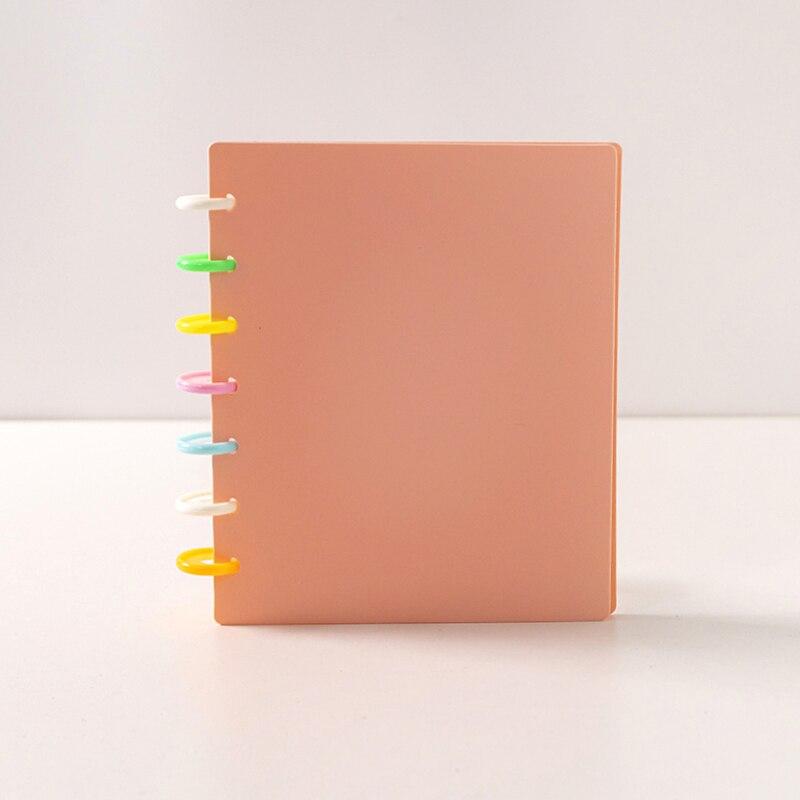 

1 Книга для коллекции карточек с грибными отверстиями Однотонная вставка Альбом на кольцах 3 дюйма Четырехпанельный для хранения и сортировки фото-открыток розовый