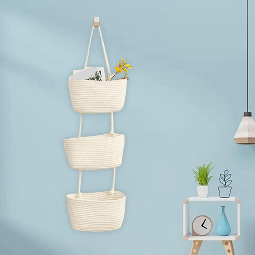 Multifunctional 3 Tier Hanging Basket Decorative for Kids Room Bathroom
