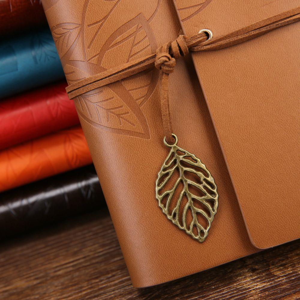 Kraft Loose leaf Binder Sketchbook PU Leather Vintage Notebook Paper Replaceable Spiral Note Book