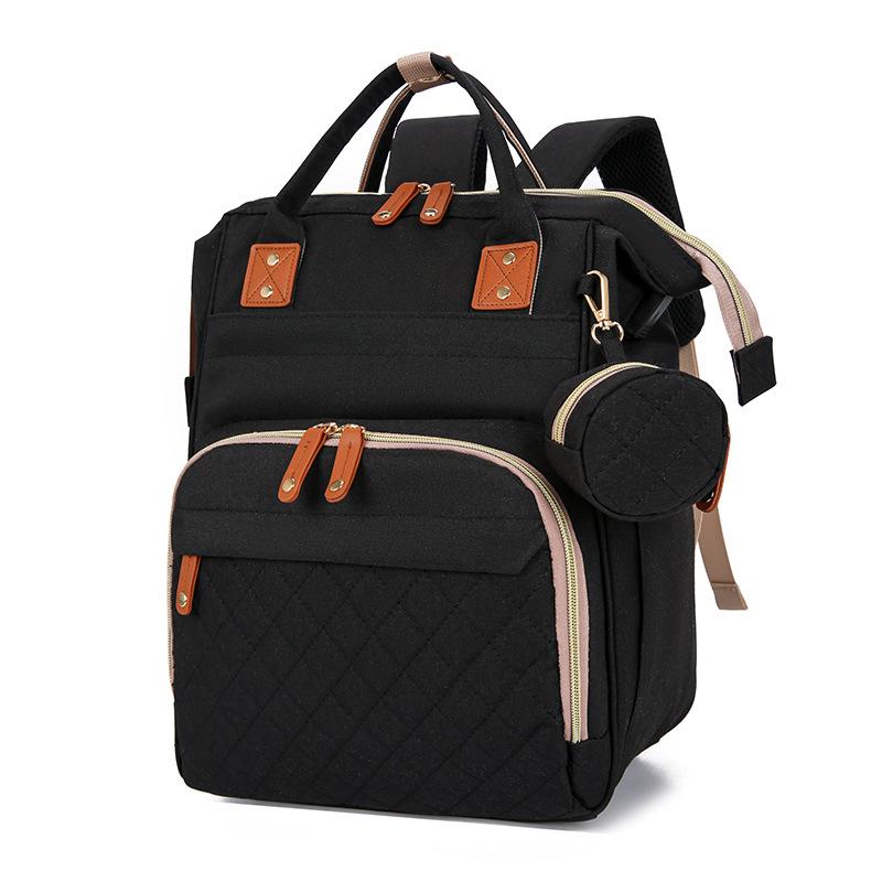 New Mommy Bag Large Capacity Portable Baby Bag Embroidered Thread Pacifier Bag Lightweight Double Shoulder Maternal and Infant Bag