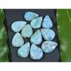 13x18MM Blue Larimar Natural Cabochon Pear Loose Gemstone Lot 11Pcs 107Cts. A-50
