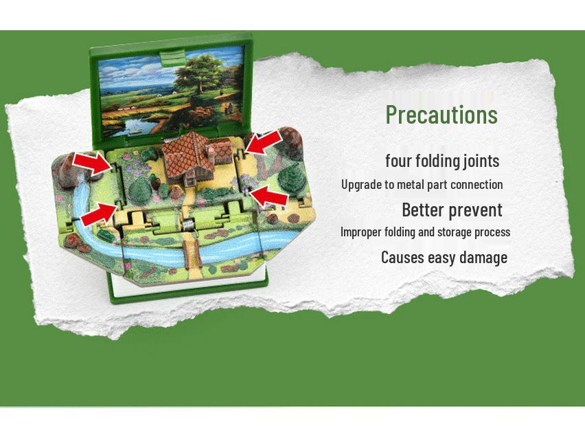 Brelok 3D Pop-up Drewniana Chata: Kreatywna składana książeczka dla dzieci