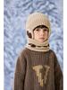Ensemble Bonnet Chaud en Laine pour Enfants et Écharpe de Cou avec Protection des Oreilles pour l'Automne et l'Hiver