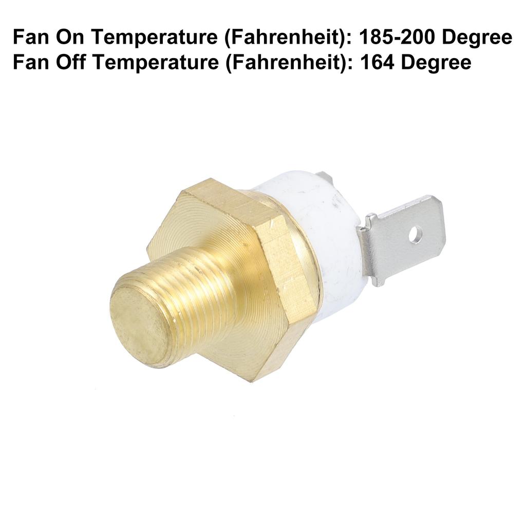 uxcell Univerzálny 3mm NPT 200°C zapnutie / 185°C vypnutie Spínač teplotného termosenzora pre ventilátor chladenia motora automobilového chladiča