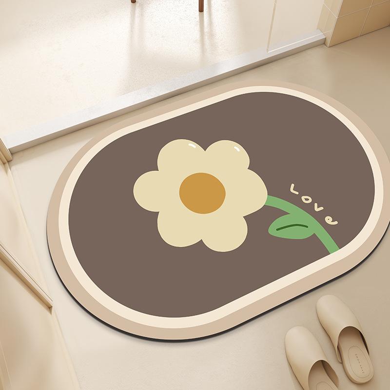 Diatom Mud Floor Mat Bathroom Quick Drying Foot Mat Toilet Anti Slip Mat Bathroom Door Absorbent Mat