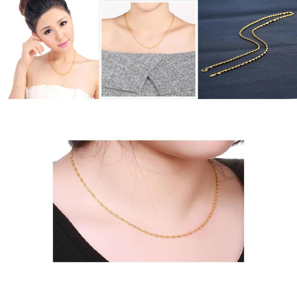 Exquisite 2mm Small Double Wave Necklace Crafted From Pure Brass With 24k Gold Plating Ideal For Women