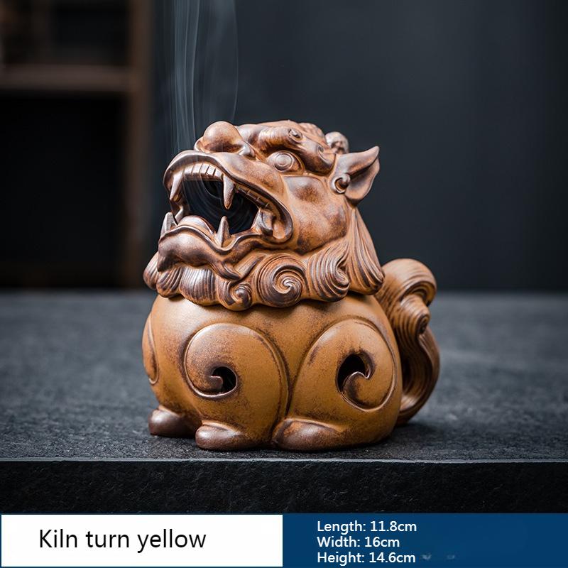 Creative Ceramic SuanNi Incense Burner/Zen Incense Coil Censer Temple Worship Household Tea Table Decoration Religious Supplies