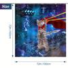 Space cats emit cool light, shower curtains decorate the bathroom, perfectly adding mysteries to the universe