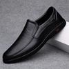 Handmade Men's Shoes Business Leather Shoes Rubber Sole Loafers Slip On Male Casual Shoes Work Office Shoe Black Flat Dress Shoe