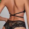 Black Lace Halter Bra & Panty Lingerie Set