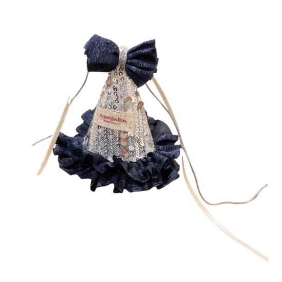 

Birthday Hat Three-Dimensional Star Decoration Plaid Mesh Lace Princess Style Headwear Party Hair Accessory Photo Prop F