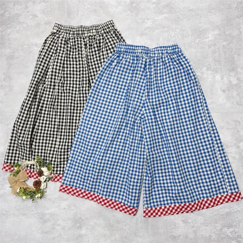 Johnature Japanese Elasticated Waist Plaid Pants Sweet Loose Summer Thin Casual Women Pants