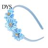 Flower Headband Princess Rhinestone Inlaid Multi-Petal 3D Flowers Lightweight Comfortable Hair Hoop Girls Party Accessory Transparent Plastic