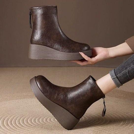 Popular Martin Boots Women's 2025 Autumn and Winter New Versatile Fashion Heightening Short Boots Soft Sole Non-slip Short High-end Women's Boots