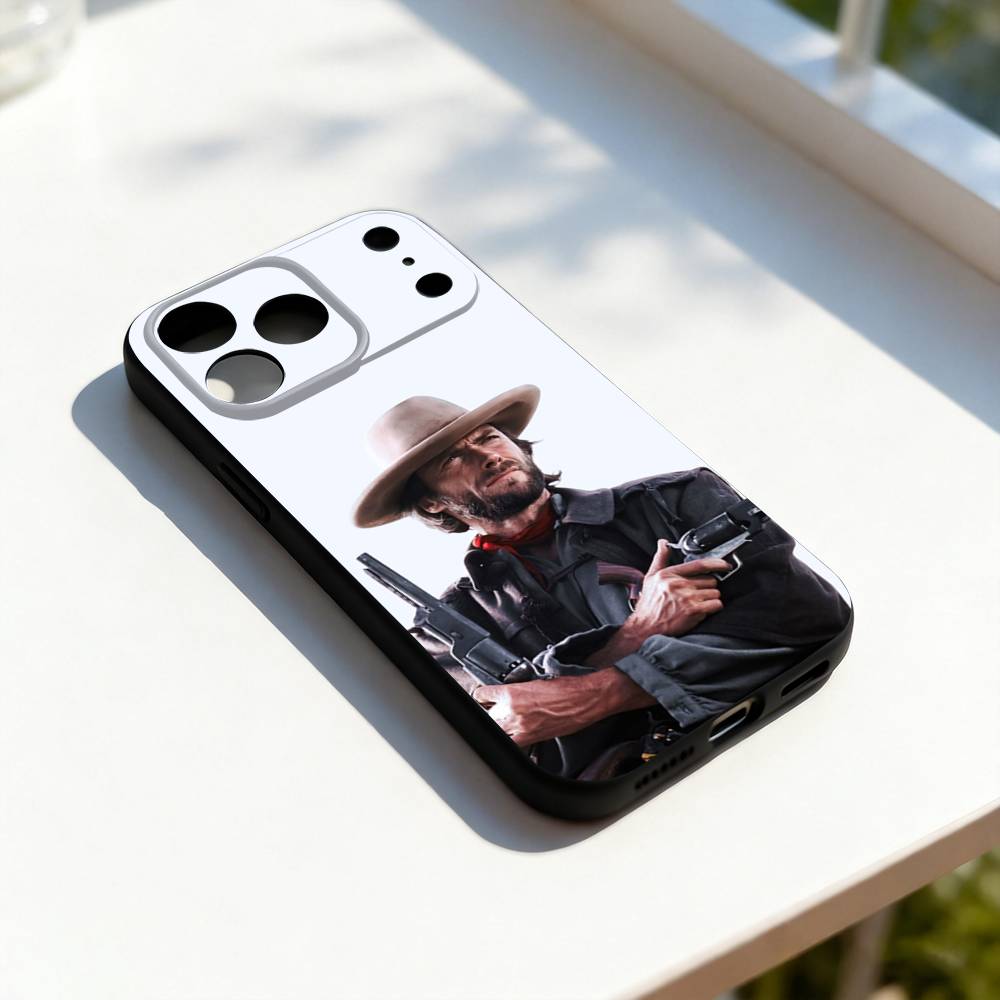 Cool Clint EastwoodS Cowboy Phone Case For iPhone 11,12,13,14,15,16,17,Pro,Max,Plus,E,SE4,Air,Mini Black Soft Cover