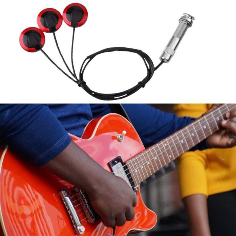 Self-adhesive Kalimba Pickup Piezo Transducer Microphone Contact Piezo Pickup with Buzzer for Thumb Piano Violin Ukulele