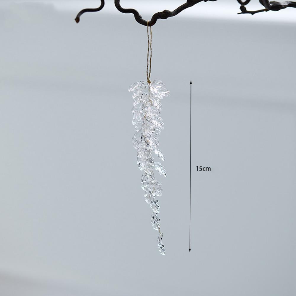 Transparent Christmas Hanging Pendants Snow Beads Star Xmas Tree Embellishment  Christmas