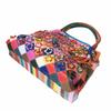 Neue Damenhandtasche aus echtem Leder, groß, Schulter- und Umhängetasche, mit Blumen-Patchwork