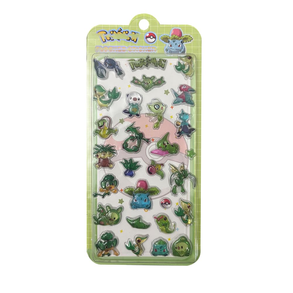 3D Pokemon Stickers Relief Sticker Set Pikachu Marshmallow Style Tile Perfect for Cute Gifts for Popular Accessories [Farstyle] - 4-Pack - - Planners,