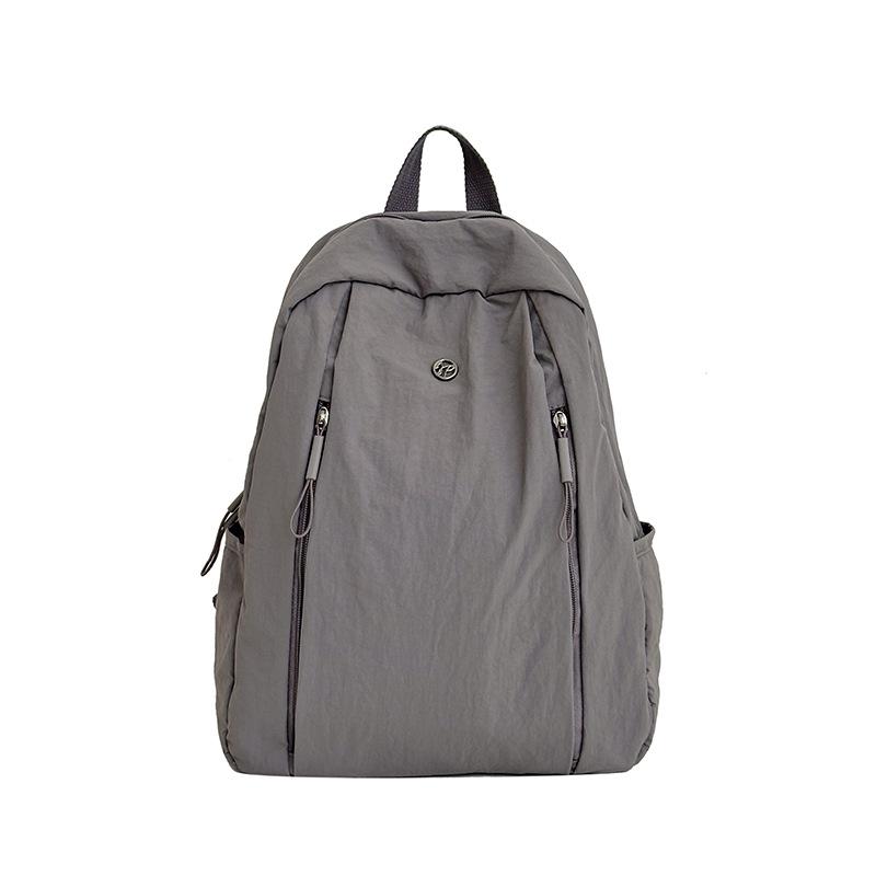

Однотонный рюкзак Женский нейлоновый рюкзак Рюкзак для младшего школьника серый