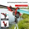 Automatic Locking Fishing Rod Mount Multiple Position Fishing Poles Stand Ergonomic for Precise Positioning