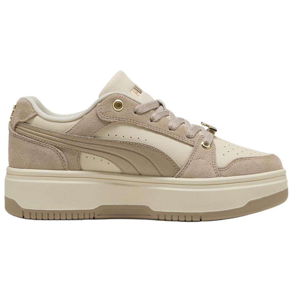 PUMA Rebound Femme Skateboard Shoes Women's Low Top Khaki Beige White