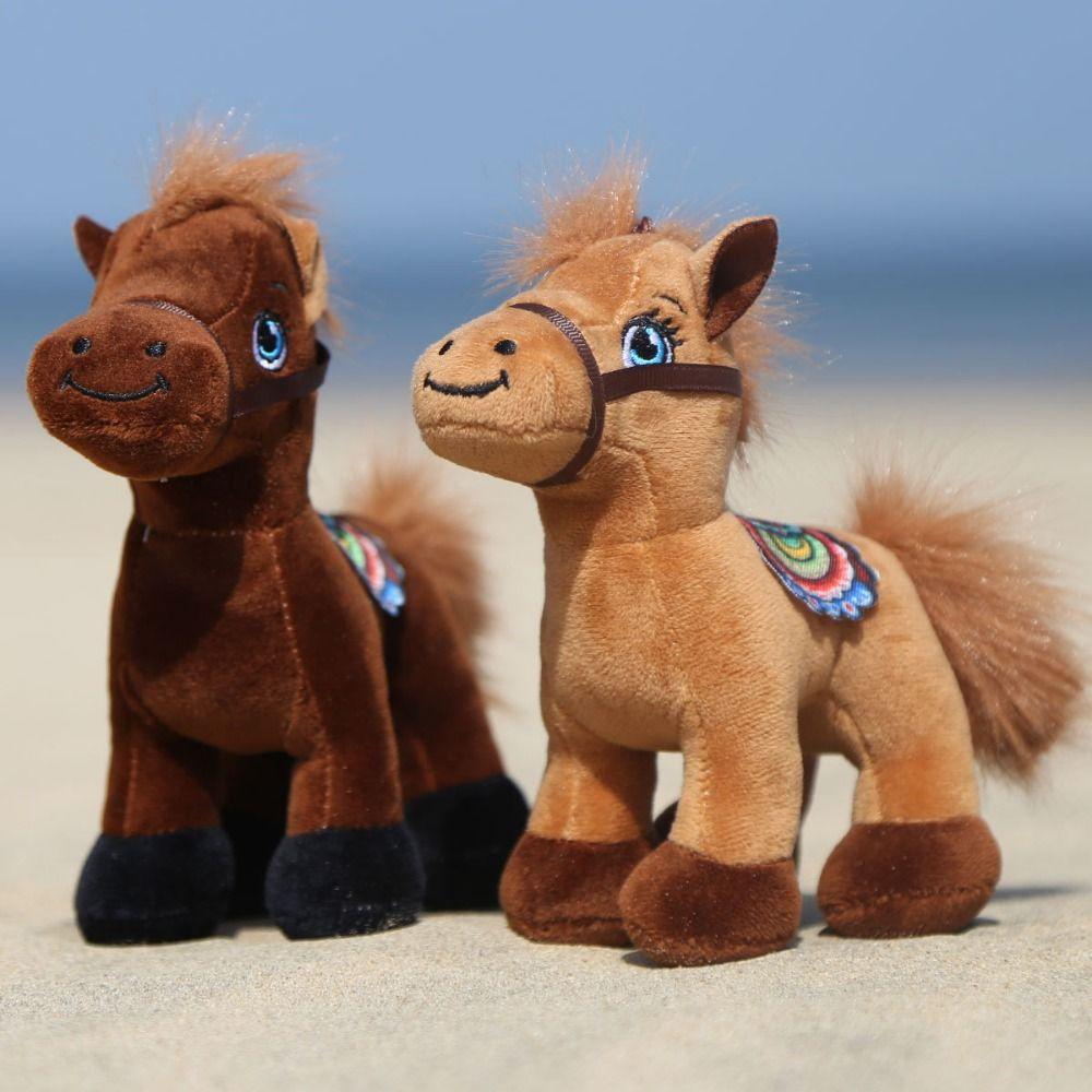12/17cm Horse Plush Doll Toys Cute Mini Horse Keychain Stuffed Animal Horse Plush Toy  Bag Decor