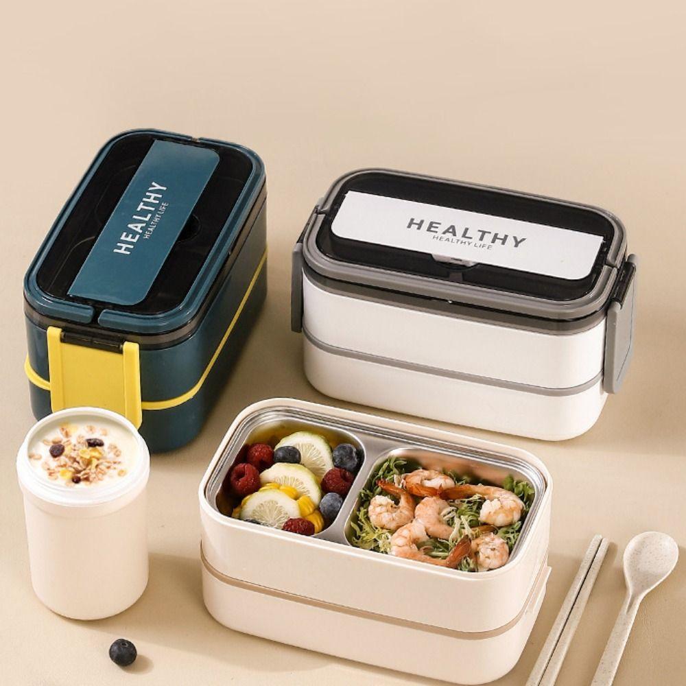 Leak-proof Insulated Lunch Box Single/Double Layer Food Storage Box Crisper Food Container  Student