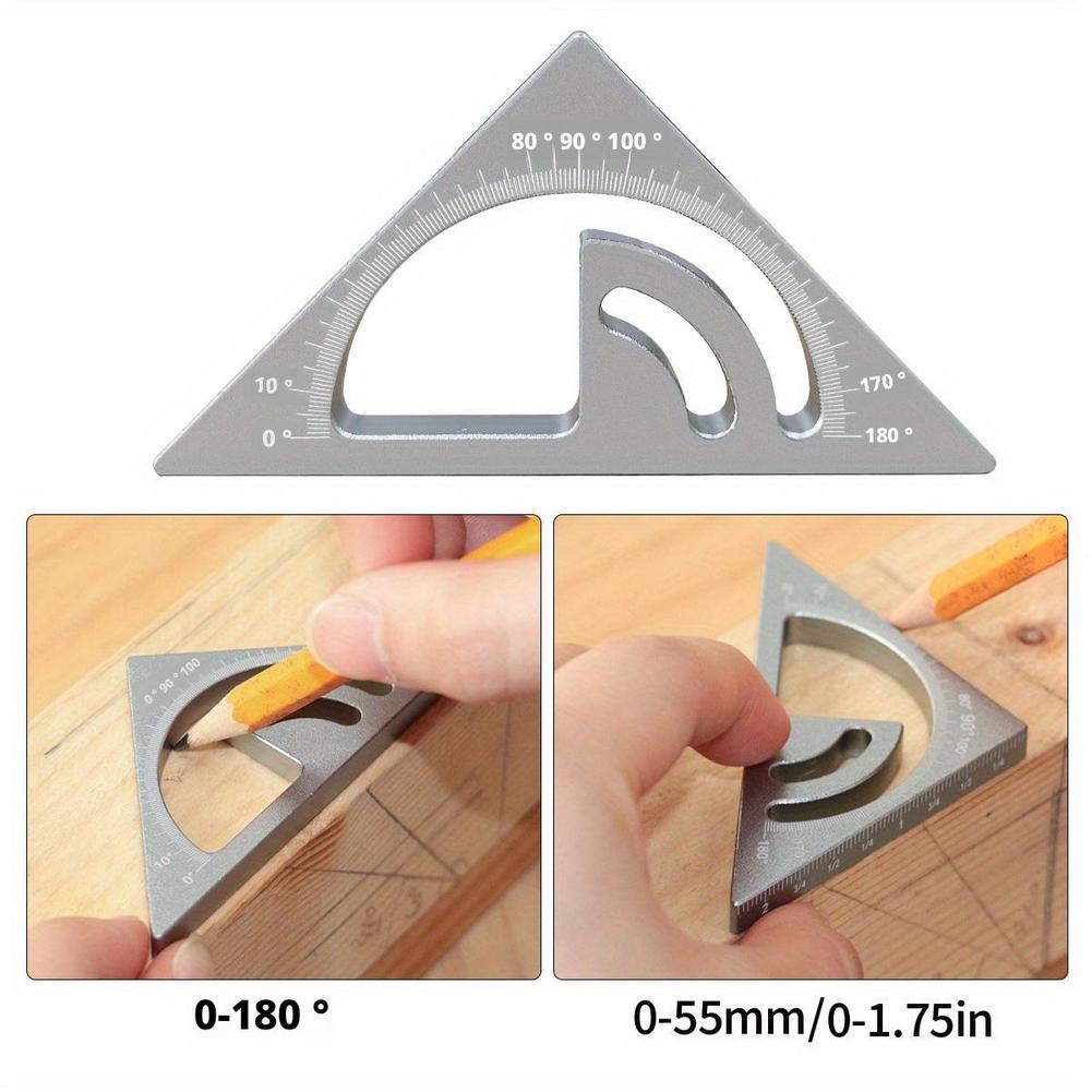 Woodworking Aluminum Alloy Angle Ruler Set Pin Type Measuring And Marking Device With Angle Positioning Mortise And Tenon Nails