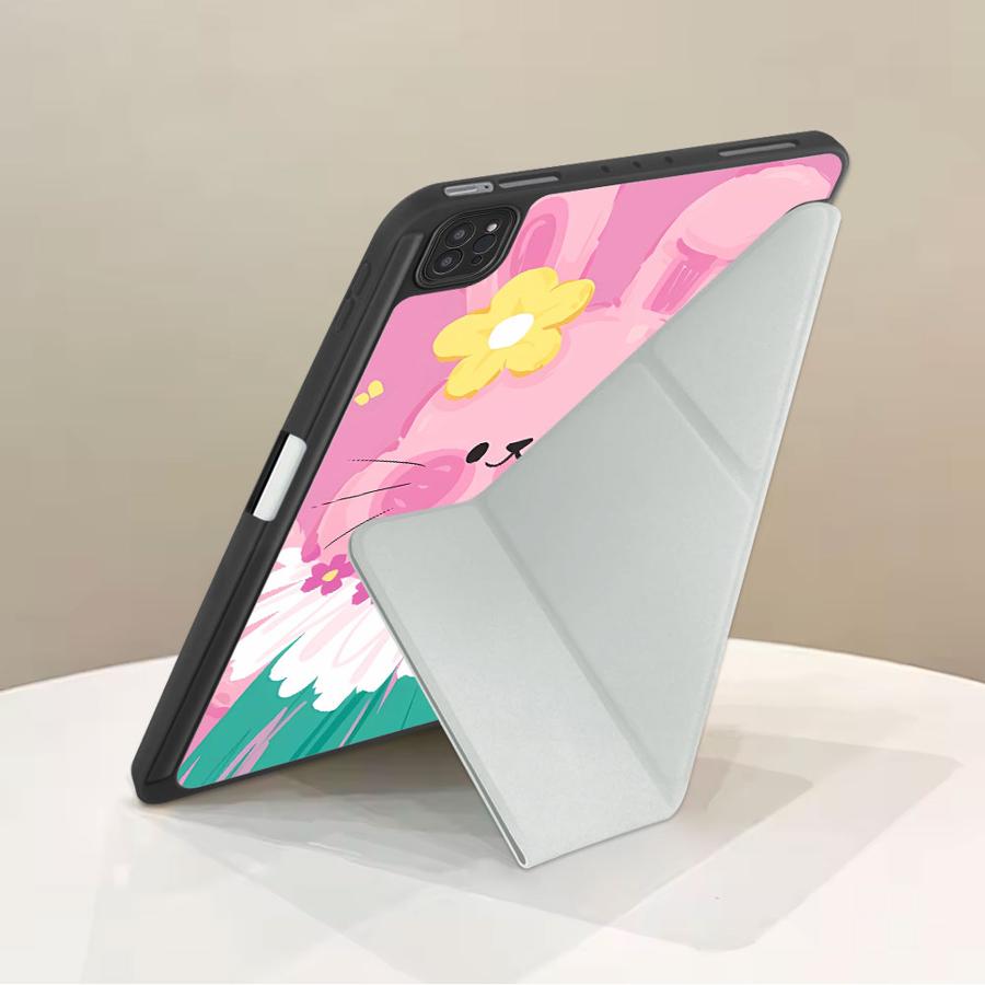 Pink Rabbit Cute Tablet Case For iPad Pro 11th 10th 9th 8th 7th 12.9inch Air 4 5 M3 M2 1 2 M4 11inch Mini 6 7 Pro 2025 Holder