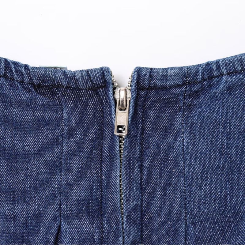 Kaslead New Arrival Women's Clothing Fashion Style Fashion Denim Straight Collar Camisole Dress 0250080