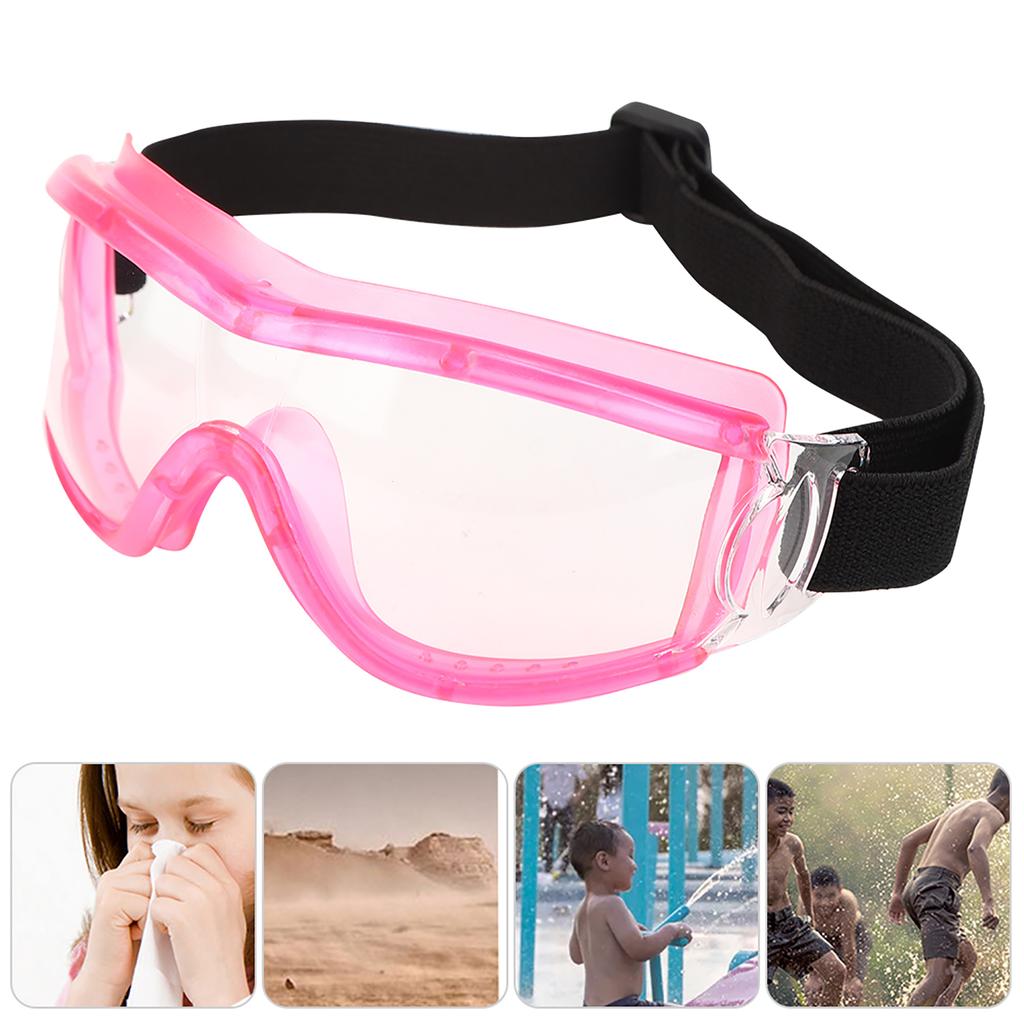 Children Safety Goggles AntiSpittle Kid Antifog Transparent Outdoor Protective Glasses(rose )