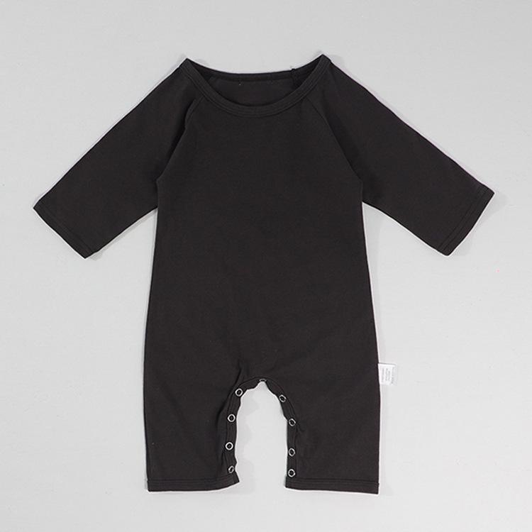 2025 Autumn Korean Baby Solid Color Long Sleeve Bodysuit Romper with Newborn Diaper Cover