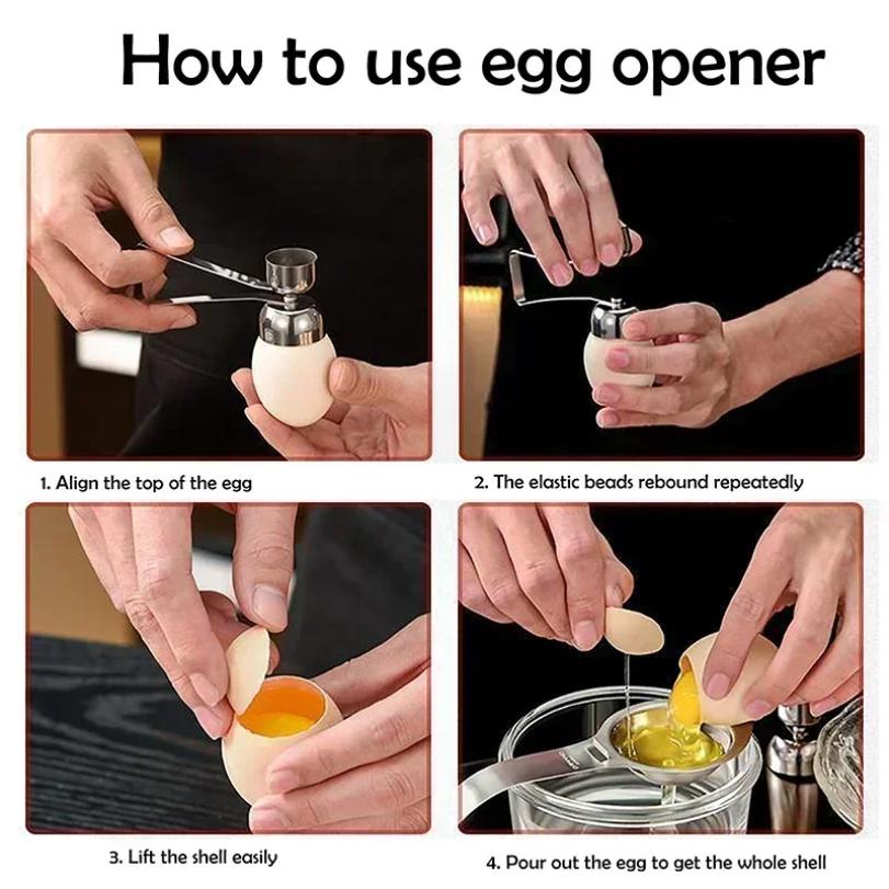 Eggshell Bottle Opener Eggshell Cutter Opener Double-headed Metal Boiled Egg Creative Gadgets Kitchen Cooking Accessories Tools