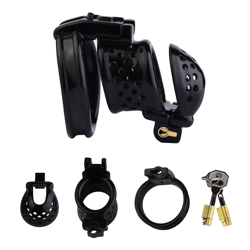 Men's Resin Chastity Cb Lock Penis Gay Cuckold Sex Toys Double Lock BDSM