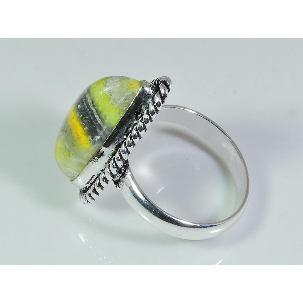 Natural Bumble Bee Jasper 925 Solid Sterling Silver Ring Size US-7 PG-84