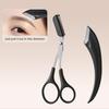 Eyebrow Trimmer Scissors with Comb Stainless Steel Non-Slip Precision Eyebrow Razor Men Women Brow Hair Removal Grooming Tool