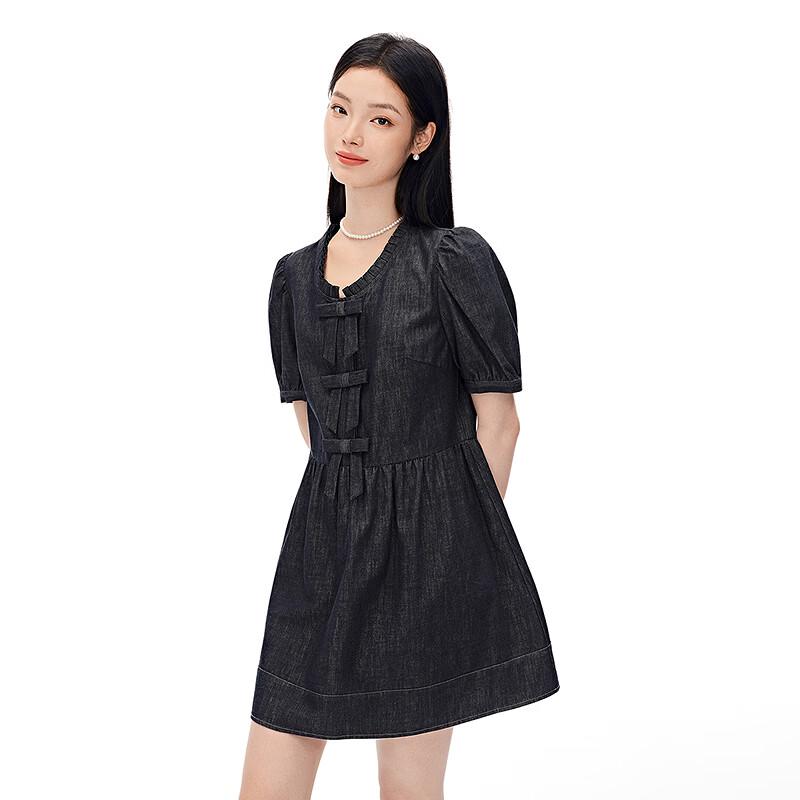 LEDIN Women's Denim Short Sleeve Dress