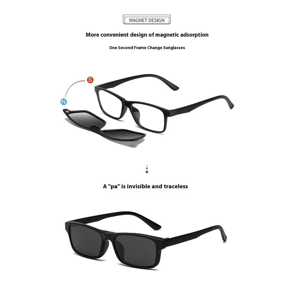 6In1 Tr Magnetic Frame Sunglasses Tr Hanging Frame With Interchangeable Lenses For Men And Women Sunglasses