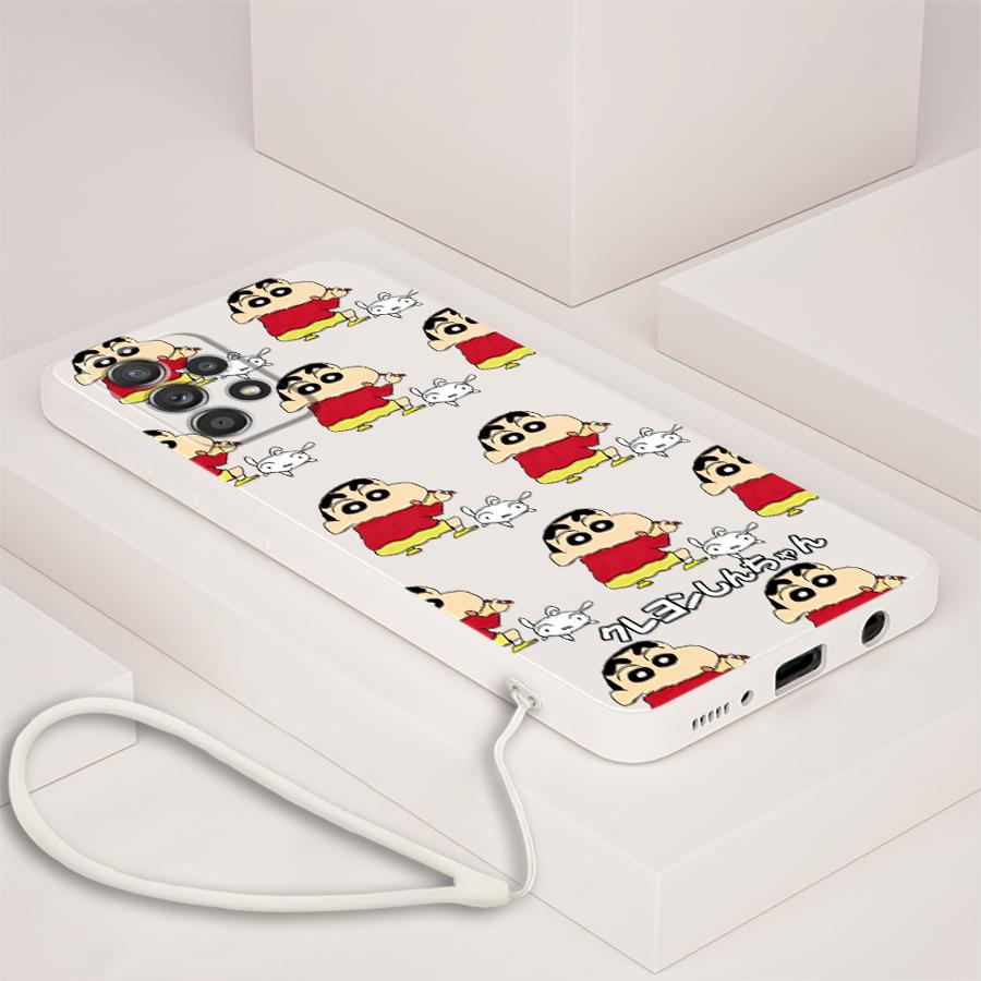 Case for Samsung Galaxy A51 A34 A13 A14 A24 A11 A12 A22 A52 A35 A15 A16 A36 A26 Phone Cover Crayon Cartoon Shin-chan