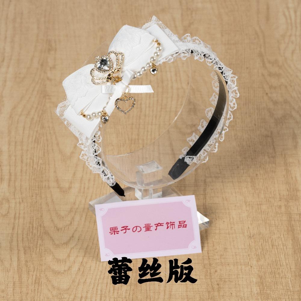 Japanese Side Bow Headband Crown Pearl String Headband Lolita Hairy Clip Korean Accessories