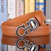 Salvatore Ferragamo Cowskin 3.3cm Men's Belt Luxury Brand Designer Belt Suit Jeans Formal Brand