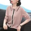Damen Retro Stricktop mit Revers - Langarmpullover für Frühling/Herbst 2026