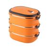 Cutie Bento cu 3 Niveluri Oțel Inoxidabil Portabilă Izolată Recipiente pentru Prânz pentru Birou Școală Portocaliu