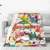 Southpark Collage Cartoon Anime Flanelldecke Lustige Überwurfdecke für Zuhause 150*125cm Teppichstück