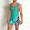 Mens Wrestling Bodysuit Breathable Nylon Fitness Training Sportswear
