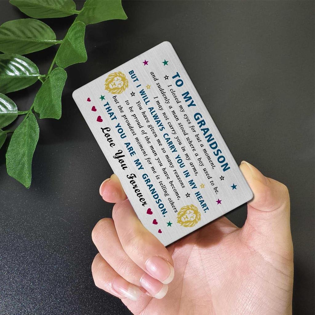 EE&YU Grandson Card Gifts - Adult Grandson Birthday Valentiens Day Card, Best Grandson Card from Grandma, I Love Grandson Present, Proud Grandson