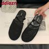 Fashion New 2025 Fashion Round Toe Ladies Flats Slippers Shoes Female Summer Beach Slides Mesh Women Flats Slippers Sandals Shoes Mules