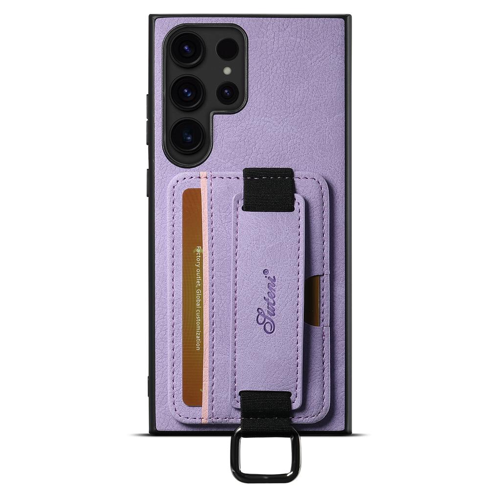 SUTENI H13 For Samsung Galaxy S24 Ultra Case Litchi Texture Phone Cover with Kickstand Card Holder